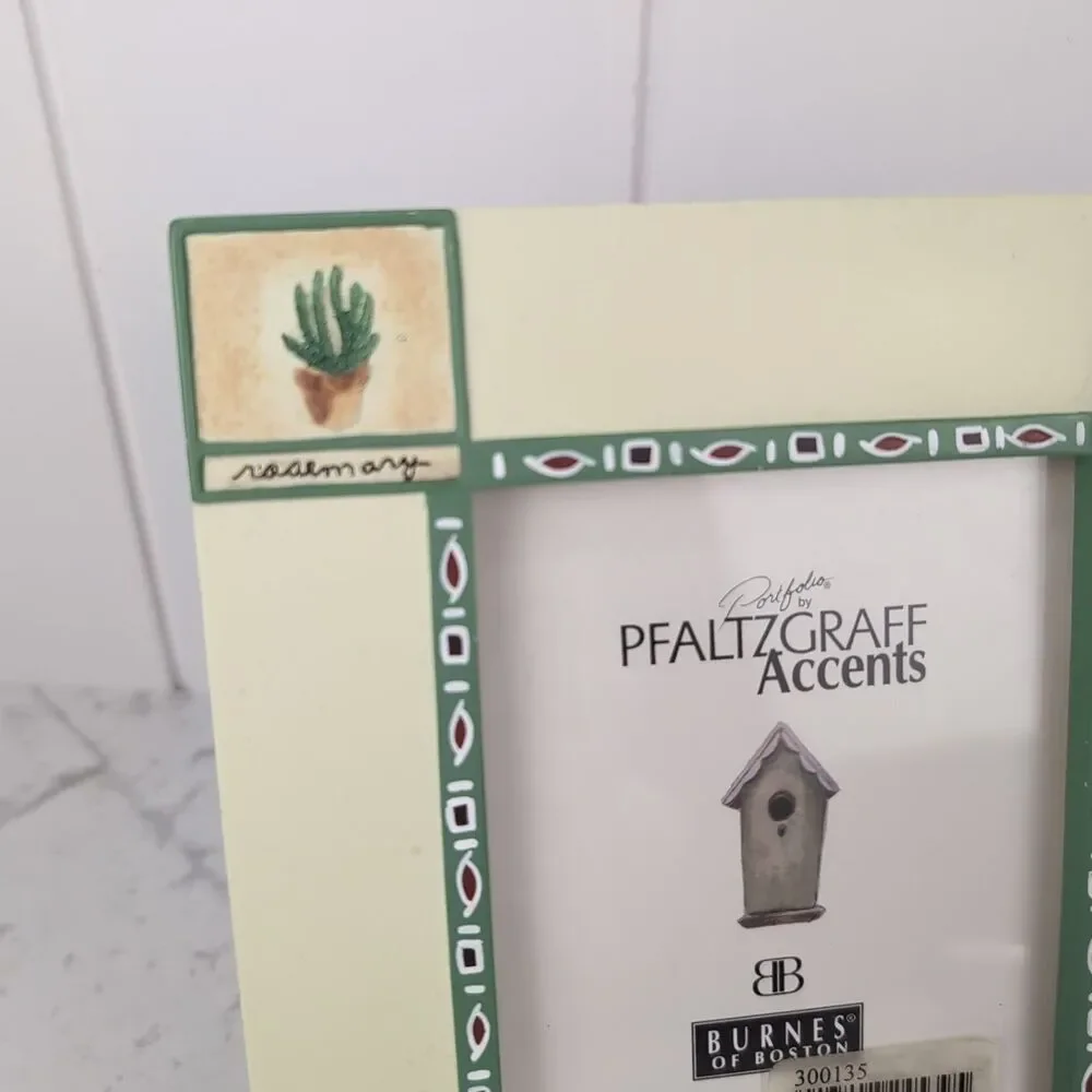 Naturewood by Pfaltzgraff Accents Photo Frame Stoneware Beige Green NOS